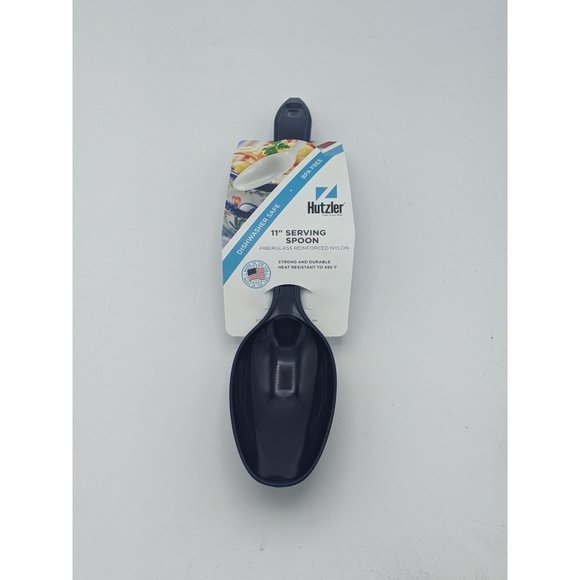 Hutzler Solid Serving Spoon Nylon Reinforced Utensil 11" Navy Blue No 700 - Picture 1 of 3